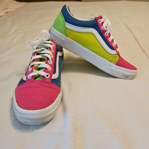 VANS Color Block Old Skool Sidestripe Low Top Casual Sneakers - Size 7.5